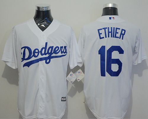 Dodgers #16 Andre Ethier White New Cool Base Stitched MLB Jersey - Click Image to Close